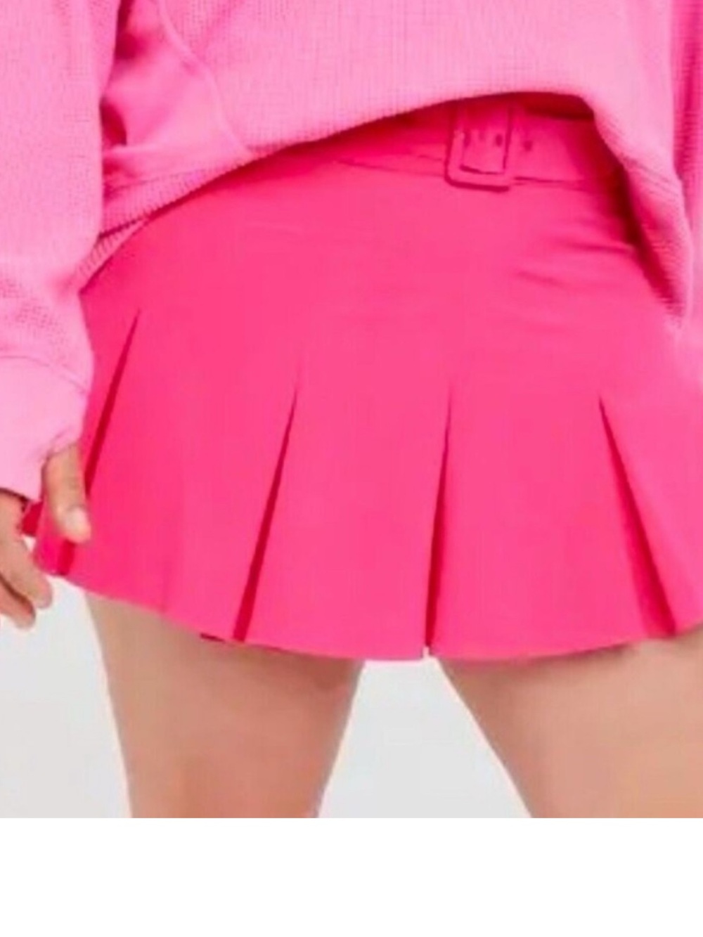 Aerie Offline Pleated Belted Tennis Skort Color Pink Size Large